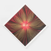 Serviette En Papier Fleur fractale de fansy rouge (Coin)