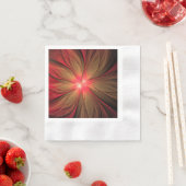 Serviette En Papier Fleur fractale de fansy rouge (En situation)