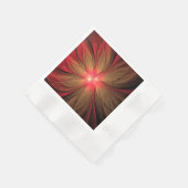 Serviette En Papier Fleur fractale de fansy rouge (Coin)