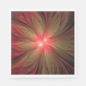 Serviette En Papier Fleur fractale de fansy rouge (Devant)
