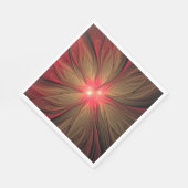 Serviette En Papier Fleur fractale de fansy rouge (Coin)