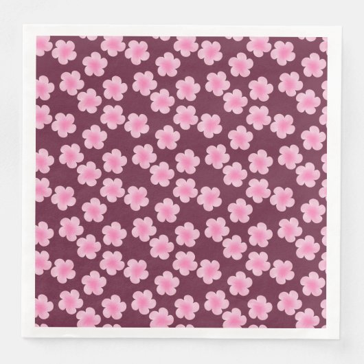 Serviette En Papier Fleur Frangipani rose Motif sans couture (Devant)