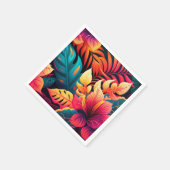 Serviette En Papier Fleur hawaïenne motif tropical fleuri lumineux (Coin)