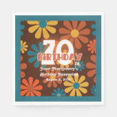 Serviette En Papier Fleur Hippie rétro 1960's 70e anniversaire (Devant)