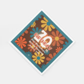 Serviette En Papier Fleur Hippie rétro 1960's 70e anniversaire (Coin)