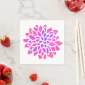 Serviette En Papier Fleur Hippie rose Rétro Moderne (En situation)