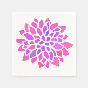 Serviette En Papier Fleur Hippie rose Rétro Moderne