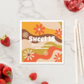 Serviette En Papier Fleur hippie Super rétro Sweet 16 (En situation)