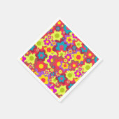 Serviette En Papier Fleur Hippy Peace dîner fête d'enfant (Coin)