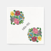 Serviette En Papier Fleur hongroise audacieuse personnalisée (Devant)