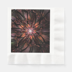 Serviette En Papier Fleur imaginaire fractale douce et tendresse