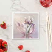Serviette En Papier Fleur Iris Avec Étapes Or (En situation)