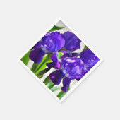 Serviette En Papier Fleur Iris Iris Violet (Coin)