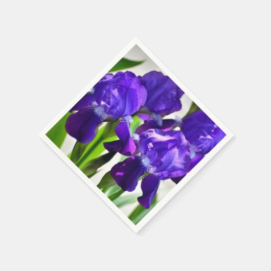 Serviette En Papier Fleur Iris Iris Violet (Coin)