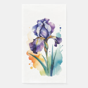 Serviette En Papier Fleur Iris Violet