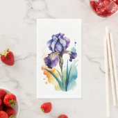 Serviette En Papier Fleur Iris Violet (En situation)