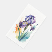 Serviette En Papier Fleur Iris Violet (Coin)