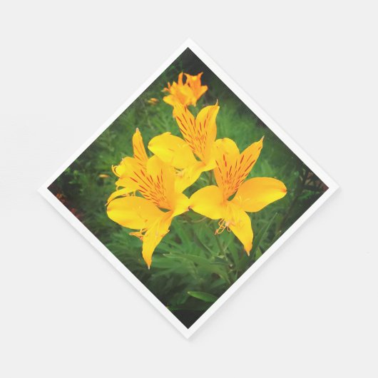 Serviette En Papier Fleur jaune (Coin)