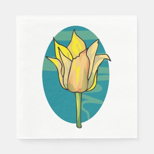 Serviette En Papier Fleur jaune (Devant)