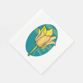 Serviette En Papier Fleur jaune (Coin)