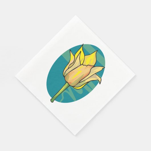 Serviette En Papier Fleur jaune (Coin)