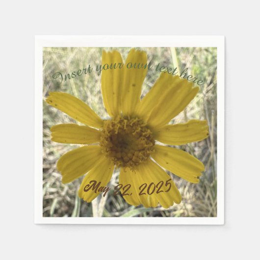 Serviette En Papier Fleur jaune (Devant)