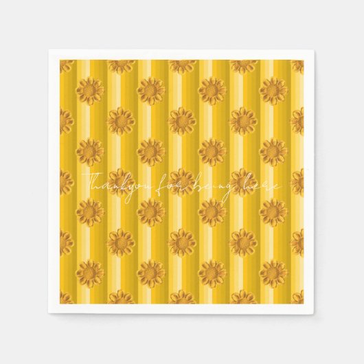 Serviette En Papier Fleur Jaune (Devant)