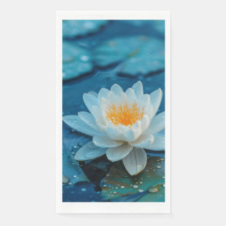 Serviette En Papier Fleur Lotus blanche