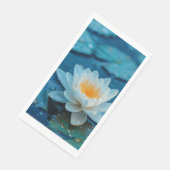 Serviette En Papier Fleur Lotus blanche (Coin)