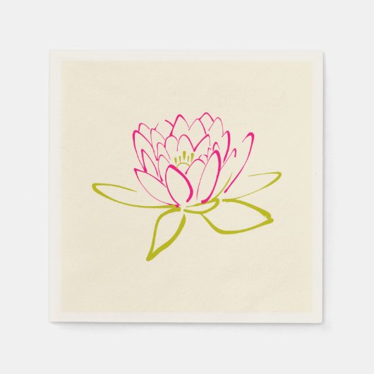 Serviette En Papier Fleur Lotus / Illustration de la couche d'eau (Devant)