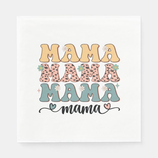 Serviette En Papier Fleur Mama (Devant)