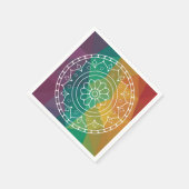 Serviette En Papier Fleur mandala inde arc-en-ciel boho conception col (Coin)