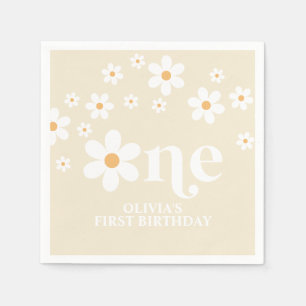 Serviette En Papier Fleur marguerite 1er anniversaire