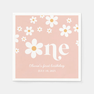 Serviette En Papier Fleur marguerite 1er anniversaire