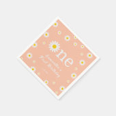 Serviette En Papier Fleur marguerite Chamomile Elégante Corail Anniver (Coin)