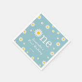 Serviette En Papier Fleur marguerite Chamomile Elégante Turquoise Anni (Coin)