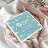 Serviette En Papier Fleur marguerite Chamomile Elégante Turquoise Anni