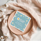 Serviette En Papier Fleur marguerite Chamomile Elégante Turquoise Anni