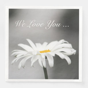 Serviette En Papier Fleur marguerite élégante