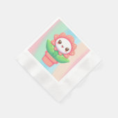 Serviette En Papier Fleur mignonne, capricieuse en pot (Coin)