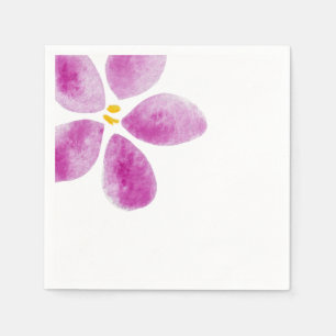 Serviette En Papier Fleur minimaliste aquarelle rose