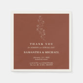 Serviette En Papier Fleur minuscule en terre cuite Mariage moderne (Devant)