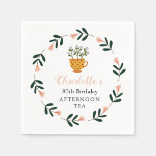 Serviette En Papier Fleur moderne après-midi Thé Anniversaire