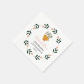 Serviette En Papier Fleur moderne après-midi Thé Anniversaire (Coin)