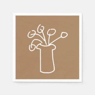 Serviette En Papier Fleur moderne et simple blanc