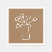 Serviette En Papier Fleur moderne simple blanc (Devant)