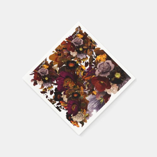Serviette En Papier Fleur Moody foncé (Coin)
