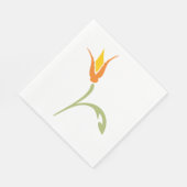 Serviette En Papier Fleur orange (Coin)