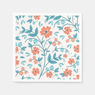 Serviette En Papier Fleur orange minimaliste