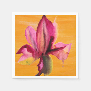 Serviette En Papier Fleur orange pour aquarelle d'art de bruit